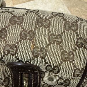 Gucci Beige and Brown Monogram Messenger Bag